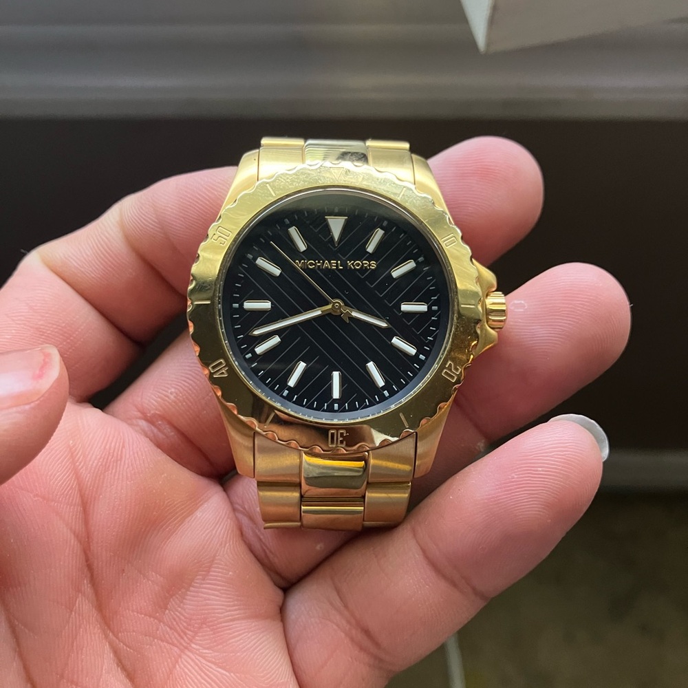 Michael Kors Black Dial Gold Watch